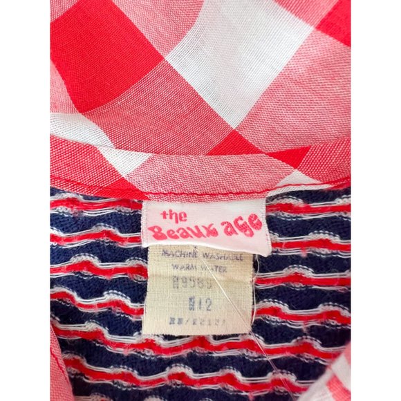 Vintage Girl's Red/White/Blue Short Sleeve Dress | Size 12 - Picture 4 of 5